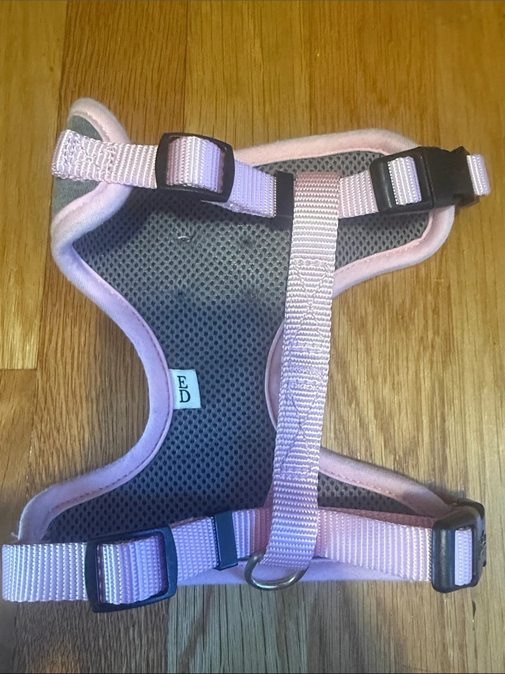 Gray & Pink Bow Dog Harness
